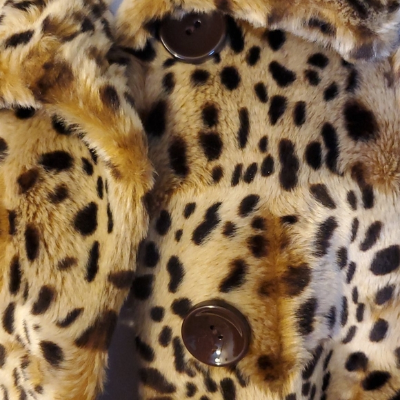 Faux Fur Cheetah/Leopard Coat by east 5th – Size L - Picture 3 of 13